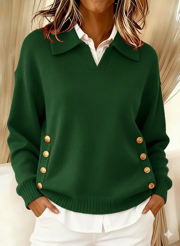 Vynette™ | Maglione Scollo a V con Colletto — 7