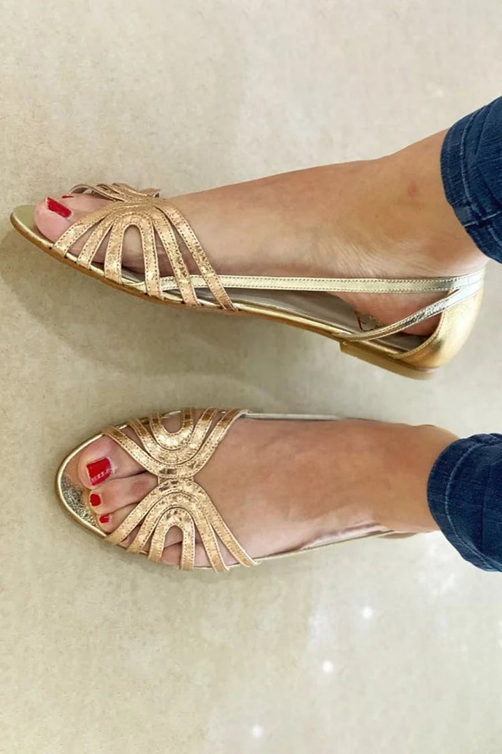 Eleonora | Luminous Summer Sandals in Gold