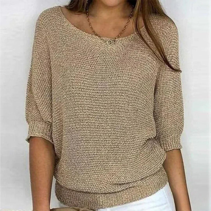 Marilyn | Maglione a maniche corte lavorato a maglia elegante in lana merino — 1