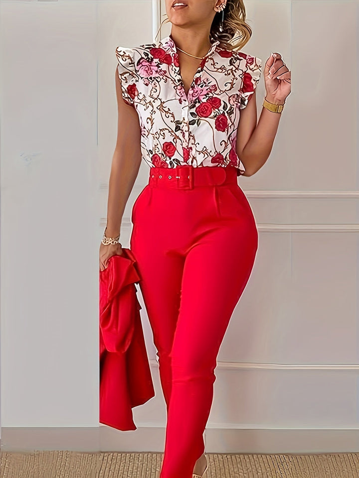 Florabel | Completo elegante con maniche a volant