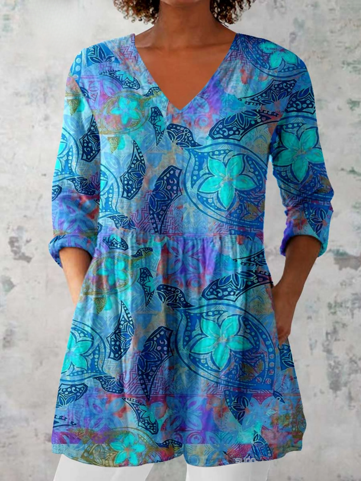 Riley | Blusa lunga con stampa decisa