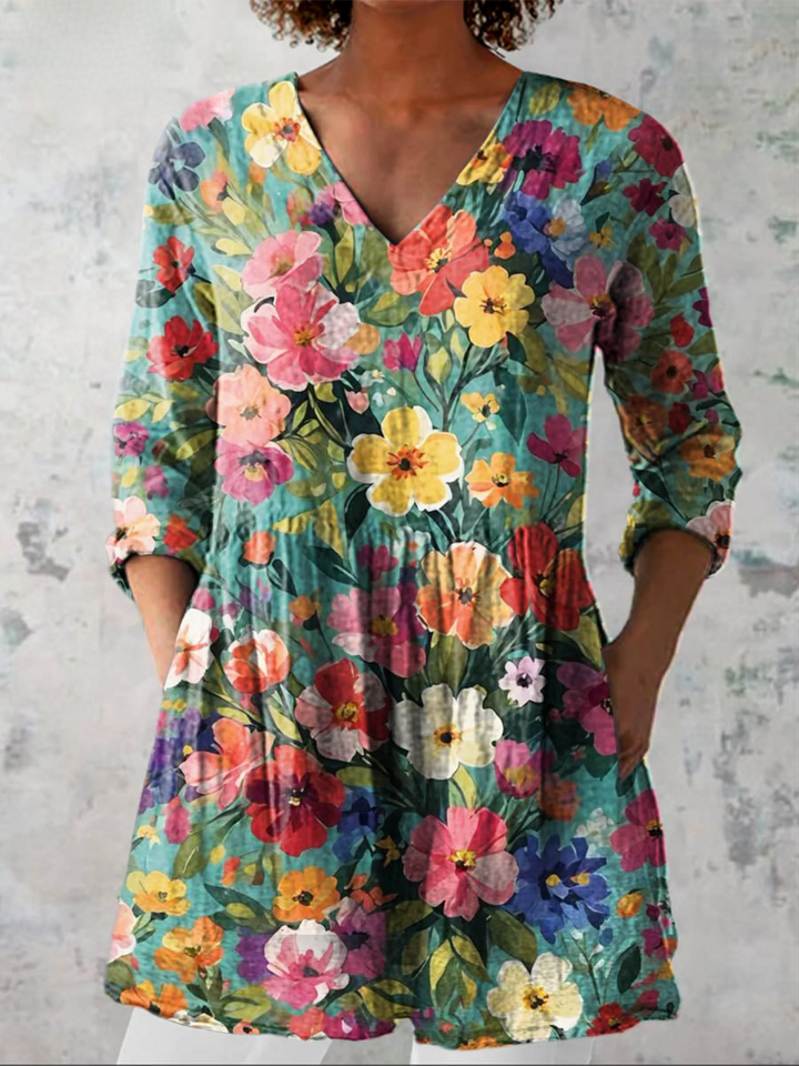 Keira | Blusa lunga con stampa decisa