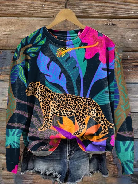 Maglione girocollo con stampa elegante — 2