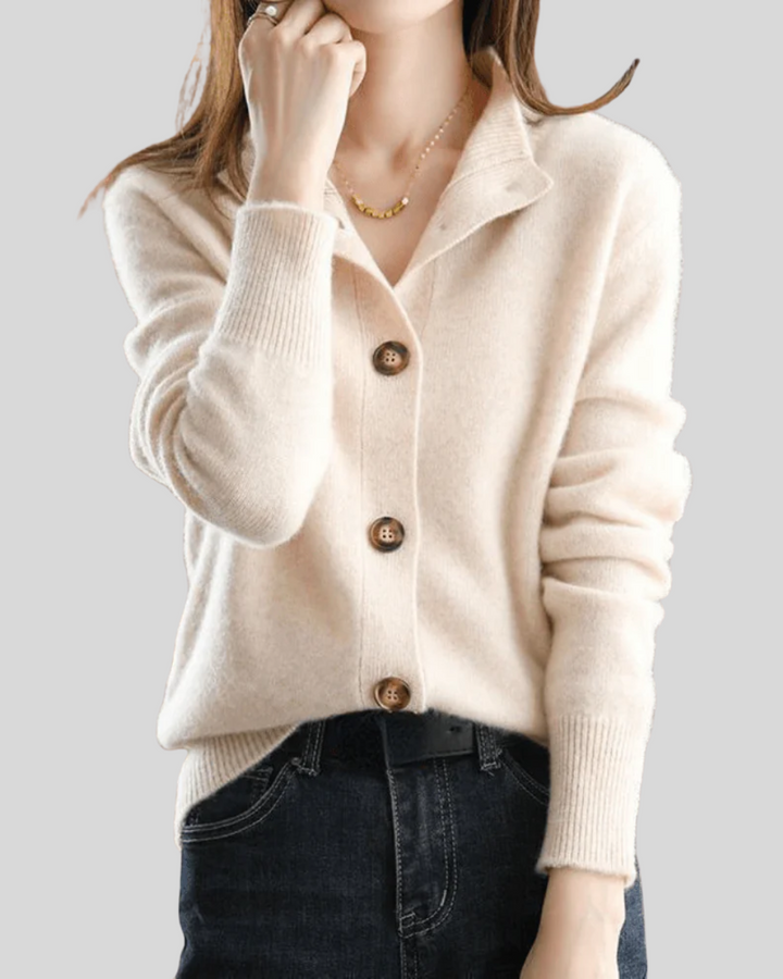Claire | Cardigan in cashmere dallo stile rétro