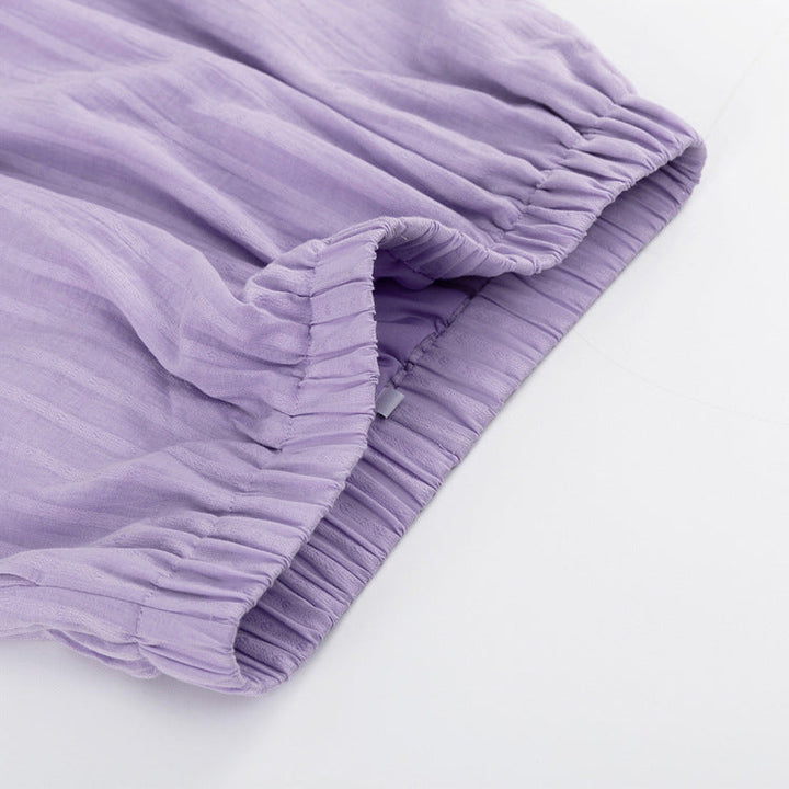 Viola | Completo con camicia abbottonata e shorts leggeri