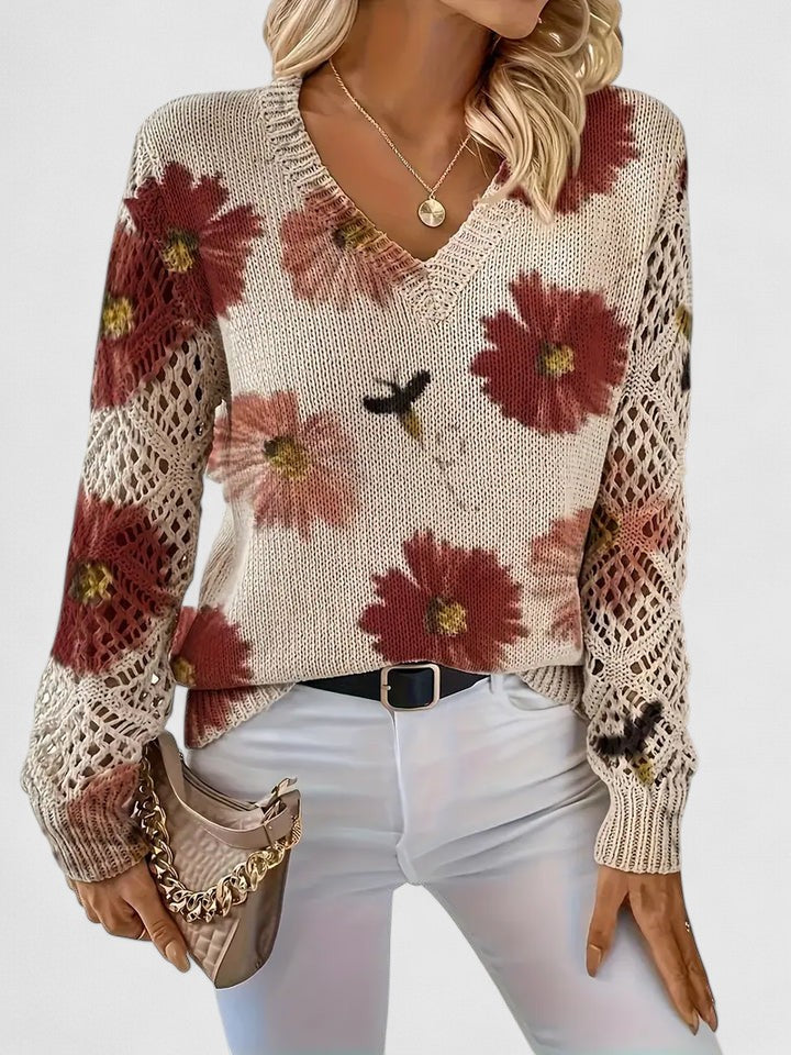 Aurélie | Elegante maglione lavorato a maglia floreale — 18