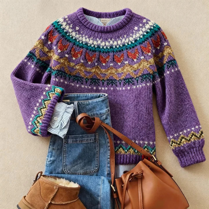 Solva™ | Maglione classico lavorato a maglia vintage — 1