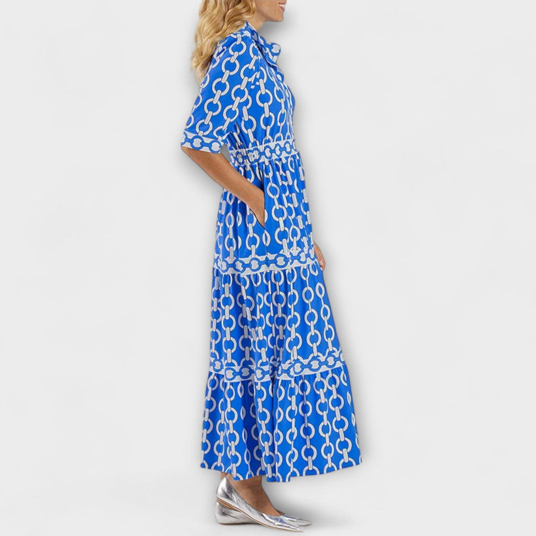 Juliana | Abito midi con stampa a catena