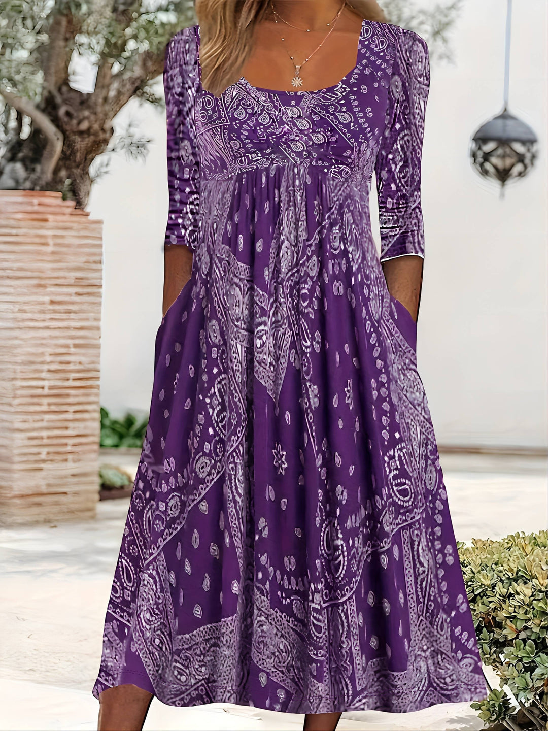 Elowen | Abito midi casual a maniche lunghe