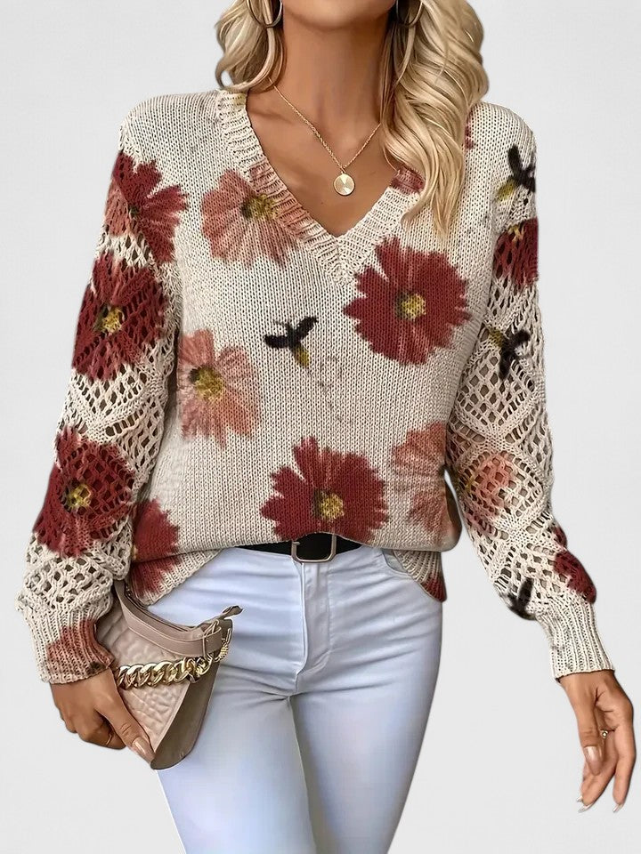 Aurélie | Elegante maglione lavorato a maglia floreale — 16
