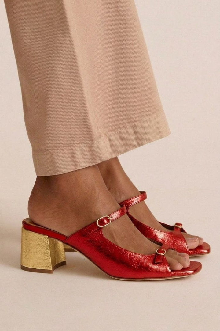Valentina | Riviera Embellished Sandals in Gold