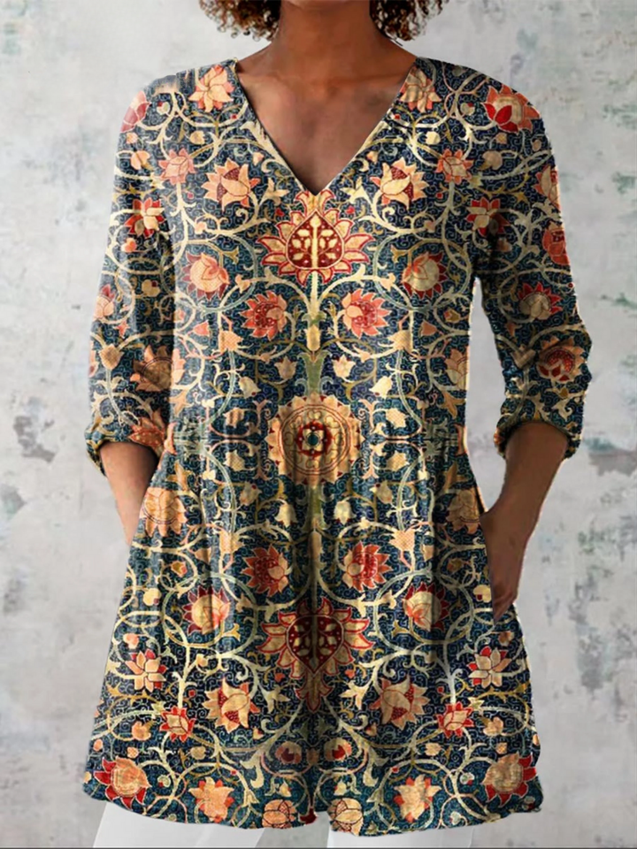 Liora | Blusa lunga con stampa decisa