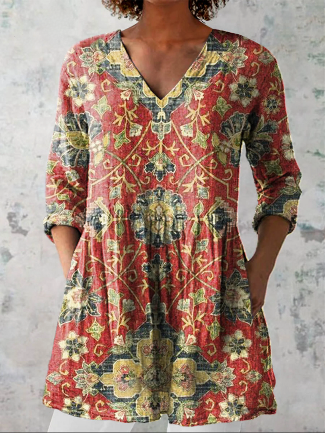 Wren | Blusa lunga con stampa decisa