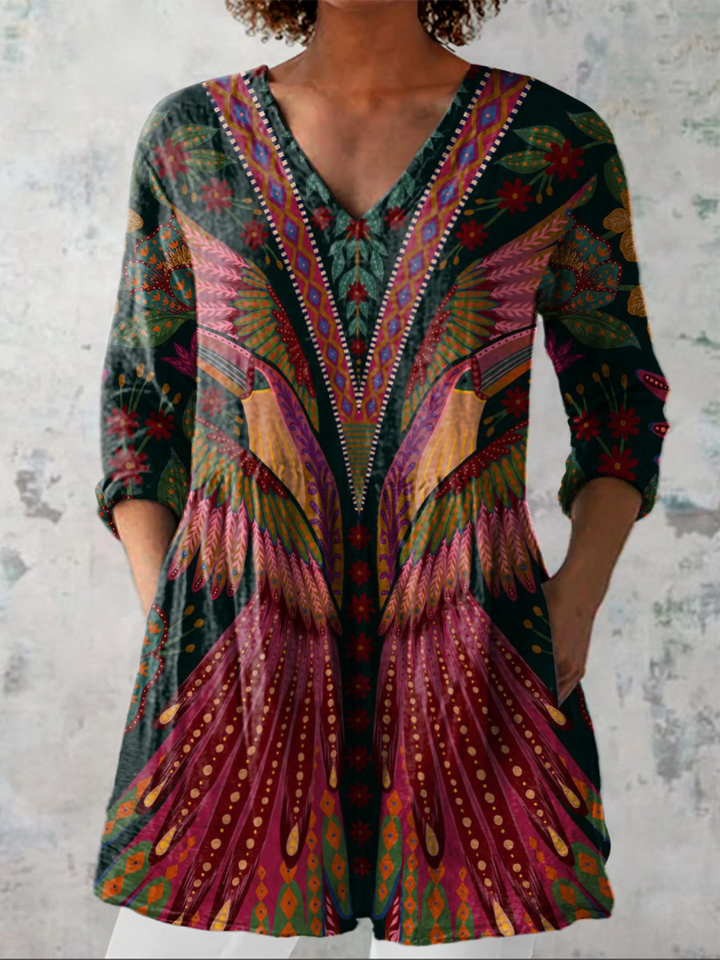Mila | Blusa lunga con stampa decisa