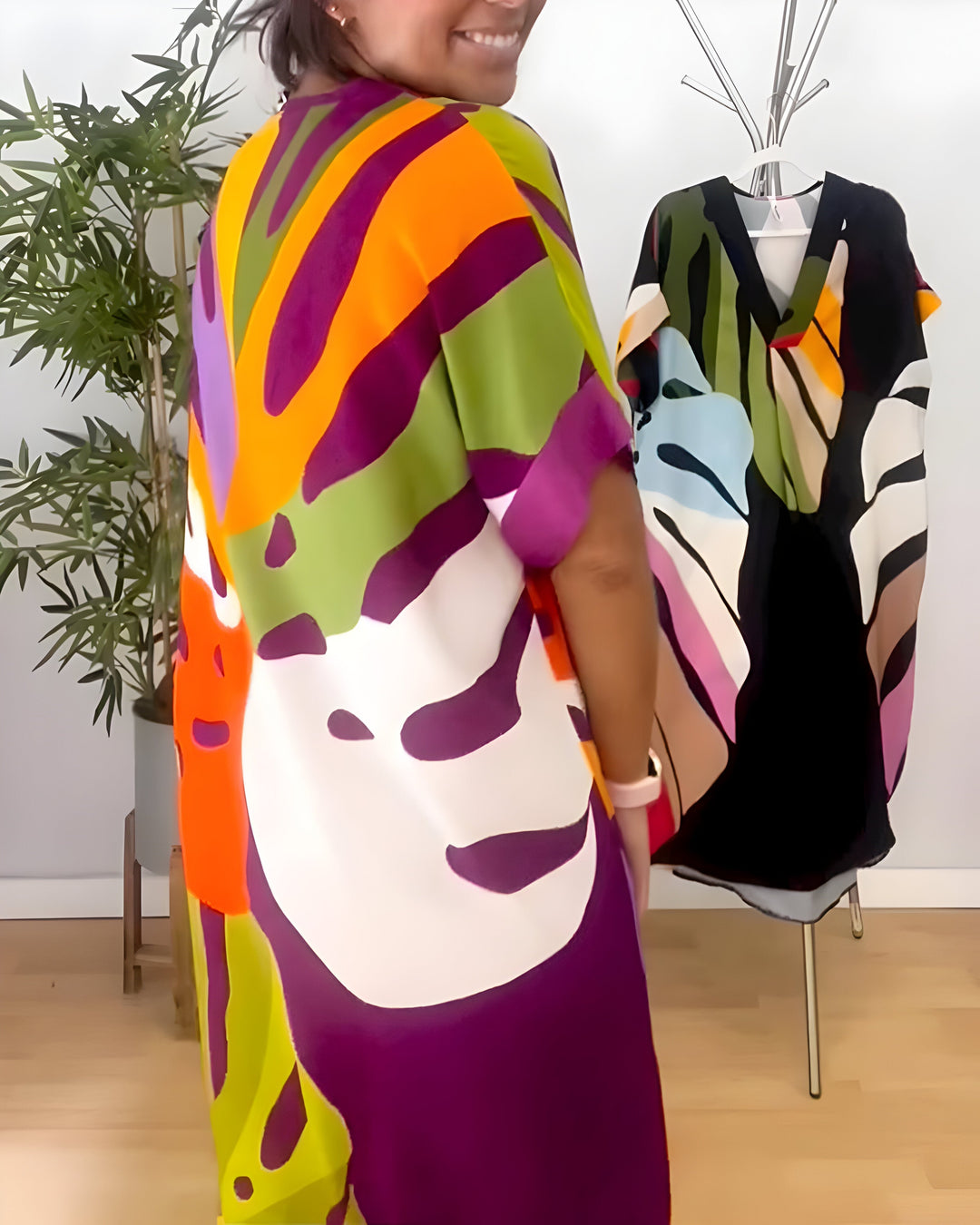 Rianna | Abito con stampa astratta