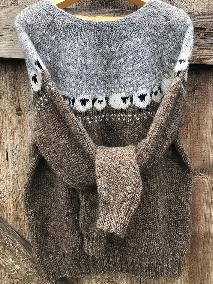 Nordic™ | Elegante maglione invernale con motivo jacquard a forma di pecora — 1