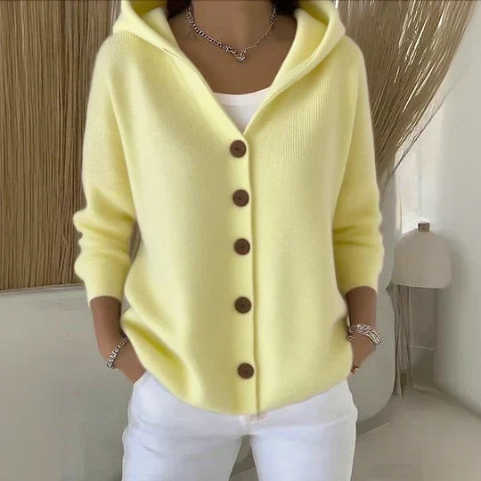 Darienne™ | Cardigan in maglia abbottonato con cappuccio — 4