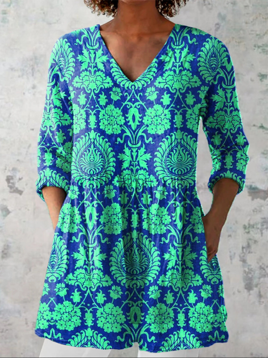 Romy | Blusa lunga con stampa decisa