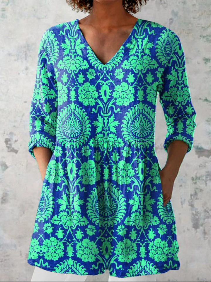 Romy | Blusa lunga con stampa decisa