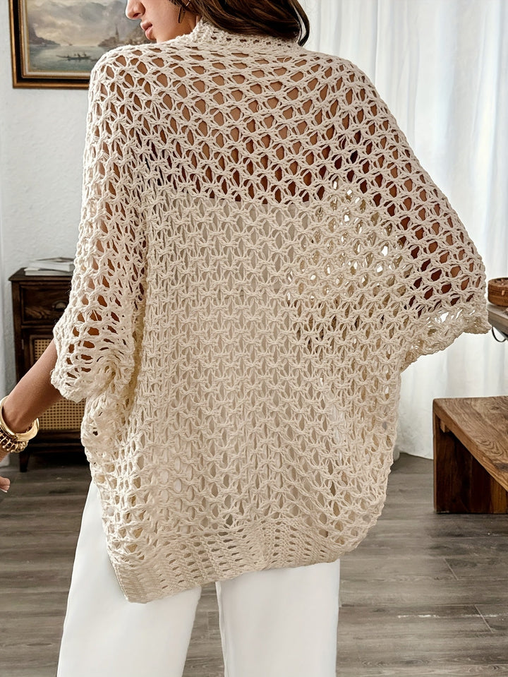 Sharon™ | Cardigan drappeggiato in maglia aperta — 4