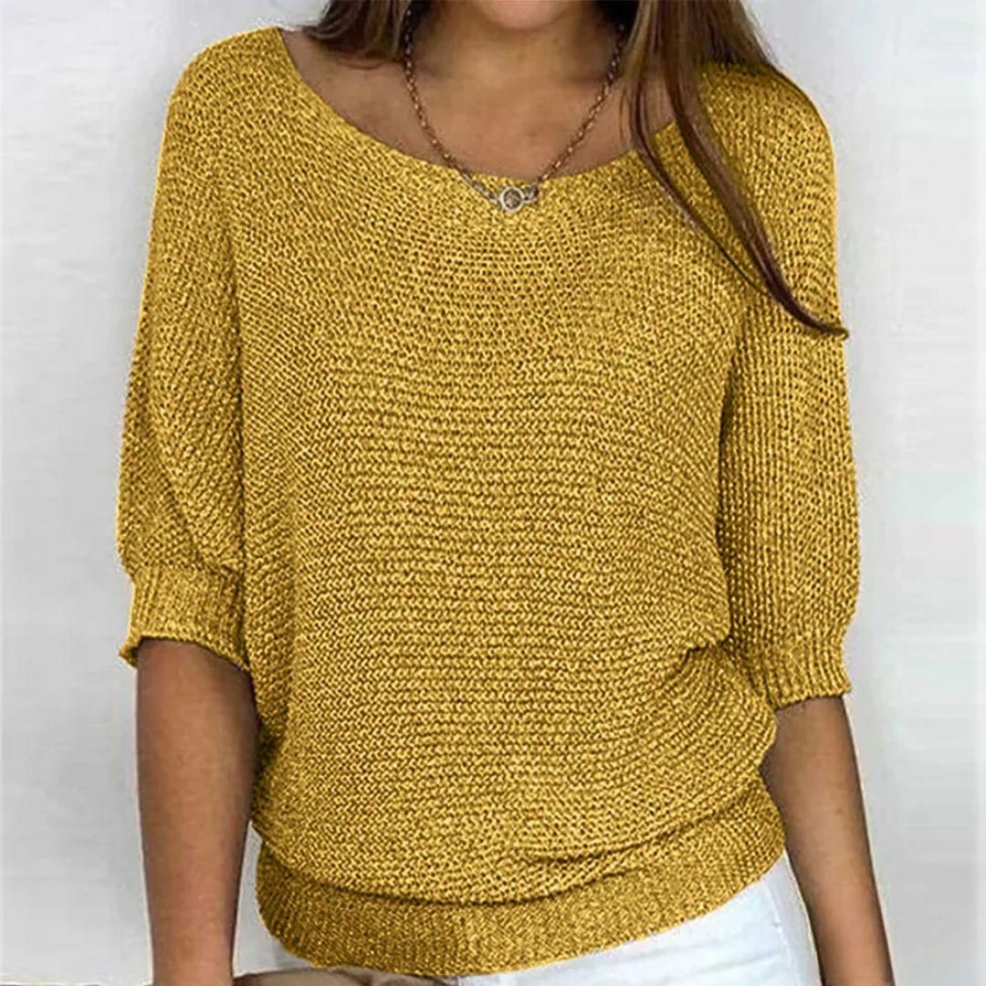 Marilyn | Maglione a maniche corte lavorato a maglia elegante in lana merino — 5