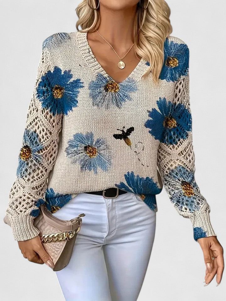 Aurélie | Elegante maglione lavorato a maglia floreale — 8