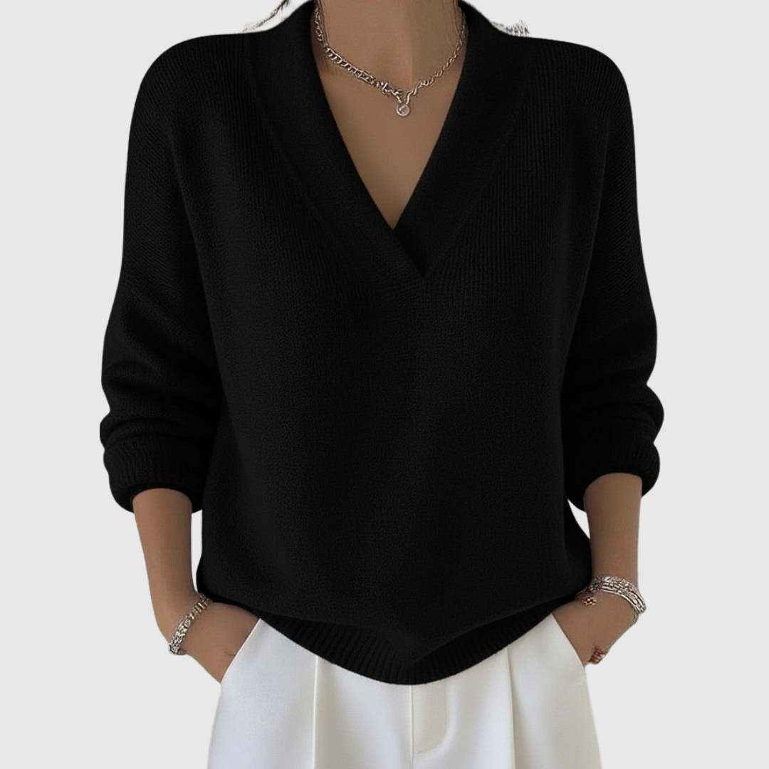 Faye | Maglione morbido con scollo a V e linea rilassata