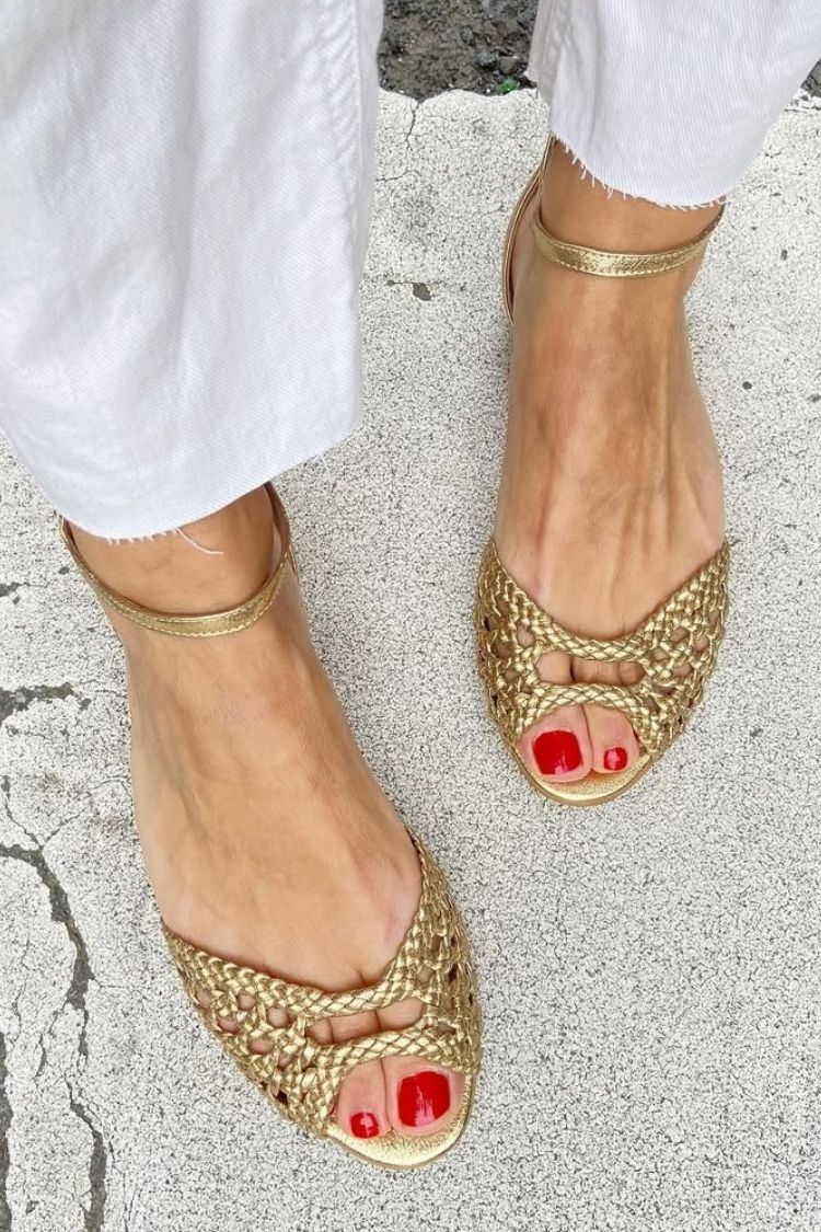 Isadora™ | Sandali Intrecciati Dorati – Chiara Rossetti, immagine 2