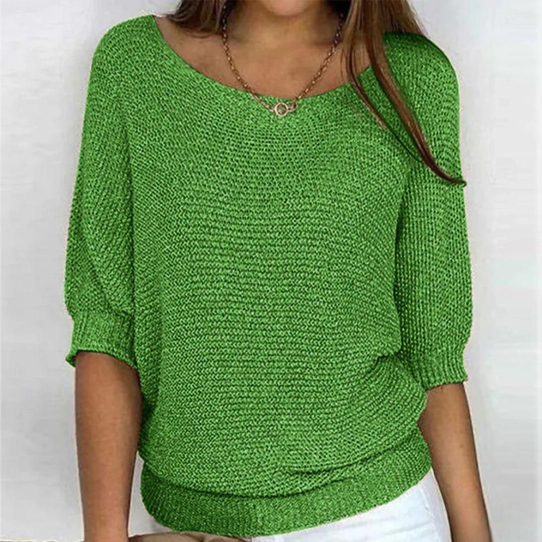 Marilyn | Maglione a maniche corte lavorato a maglia elegante in lana merino — 6