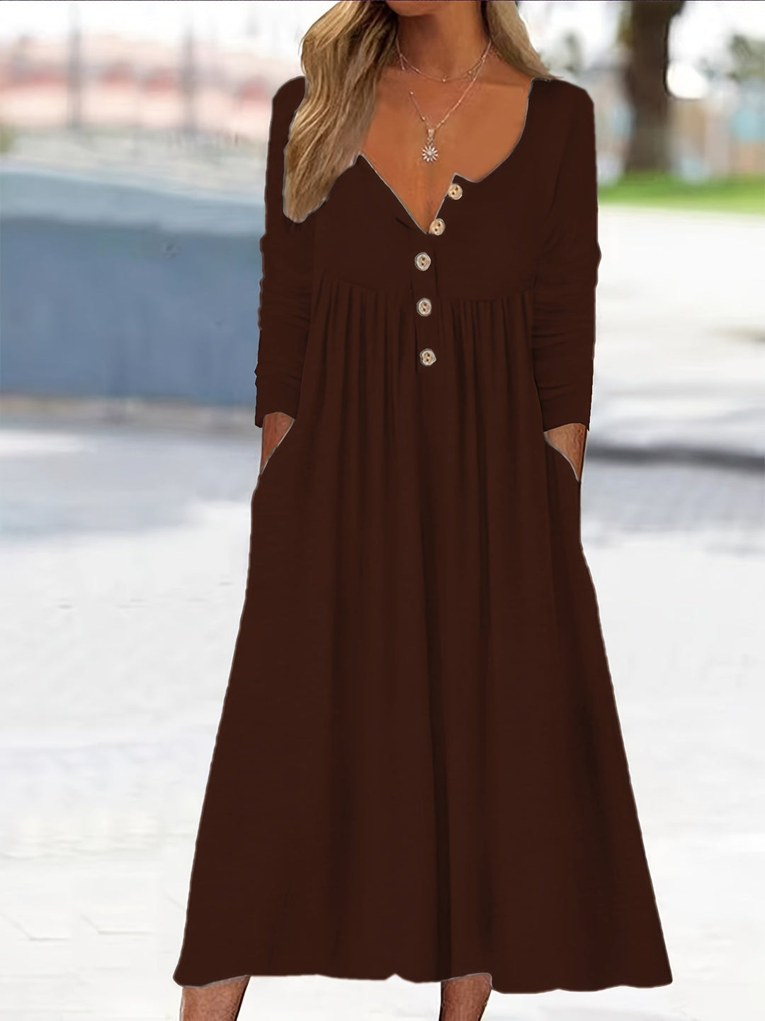 Zara | Abito midi con bottoni frontali