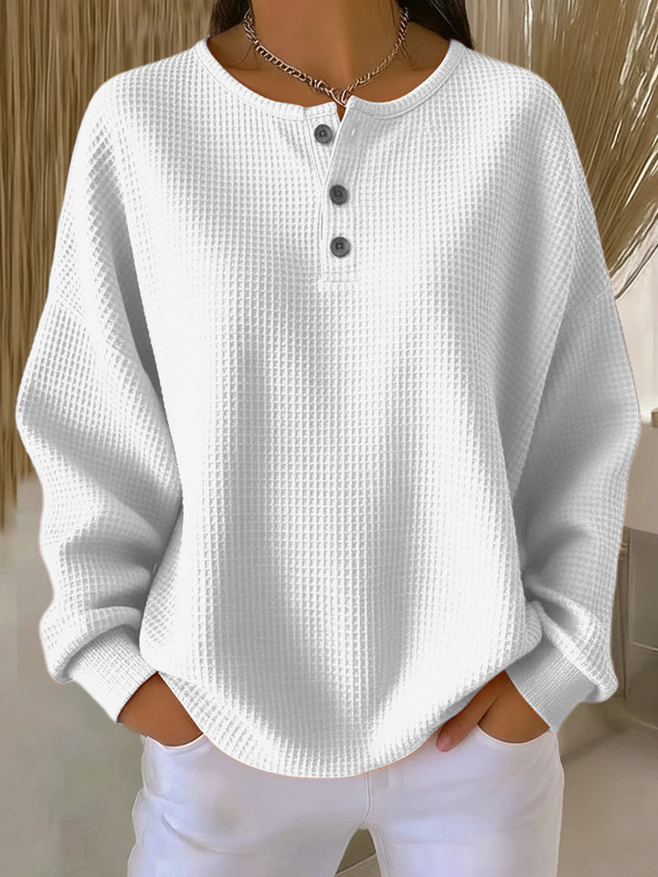 Mirabel™ | Comoda felpa Henley Waffle — 2
