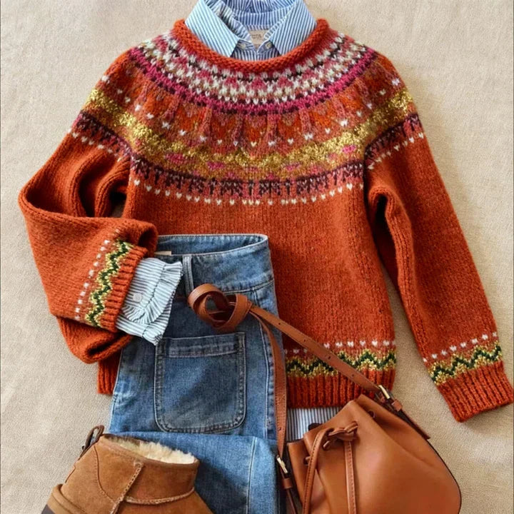 Simona™ | Maglione lavorato a maglia vintage chic — 1