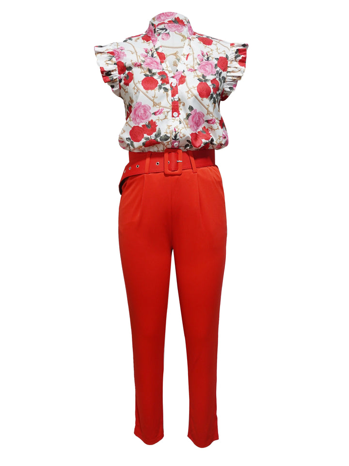 Florabel | Completo elegante con maniche a volant