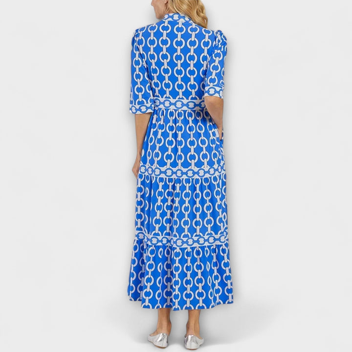 Juliana | Abito midi con stampa a catena