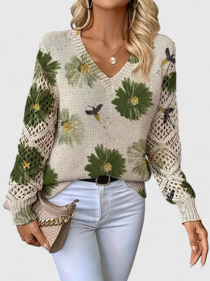 Aurélie | Elegante maglione lavorato a maglia floreale — 12