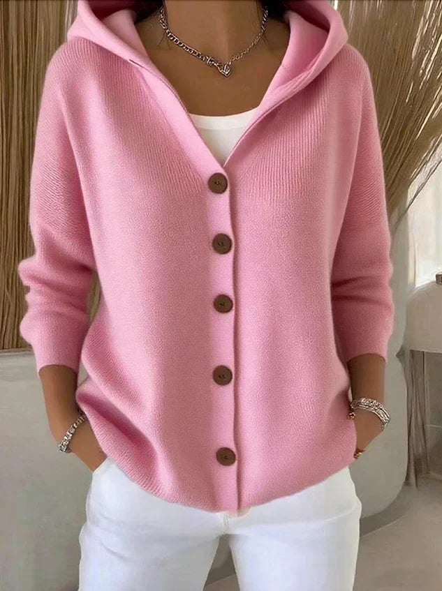 Darienne™ | Cardigan in maglia abbottonato con cappuccio — 1