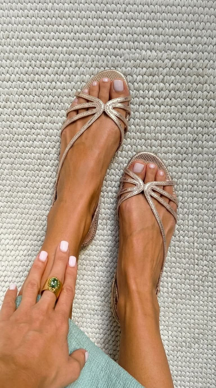 Ginevra | Elegant Summer Sandals in Gold