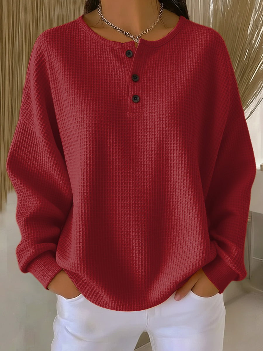 Mirabel™ | Comoda felpa Henley Waffle — 3