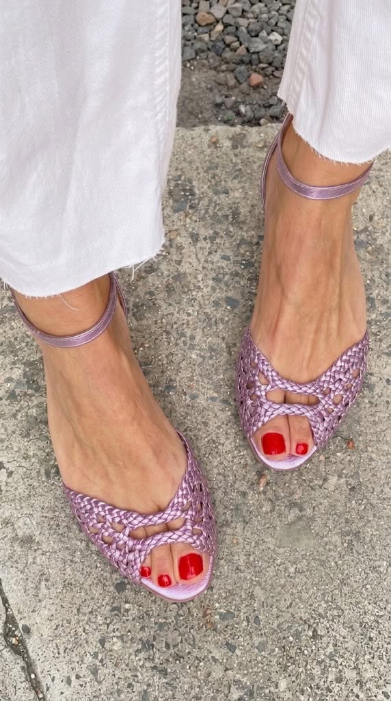 Isadora | Woven Metallic Sandals in Gold