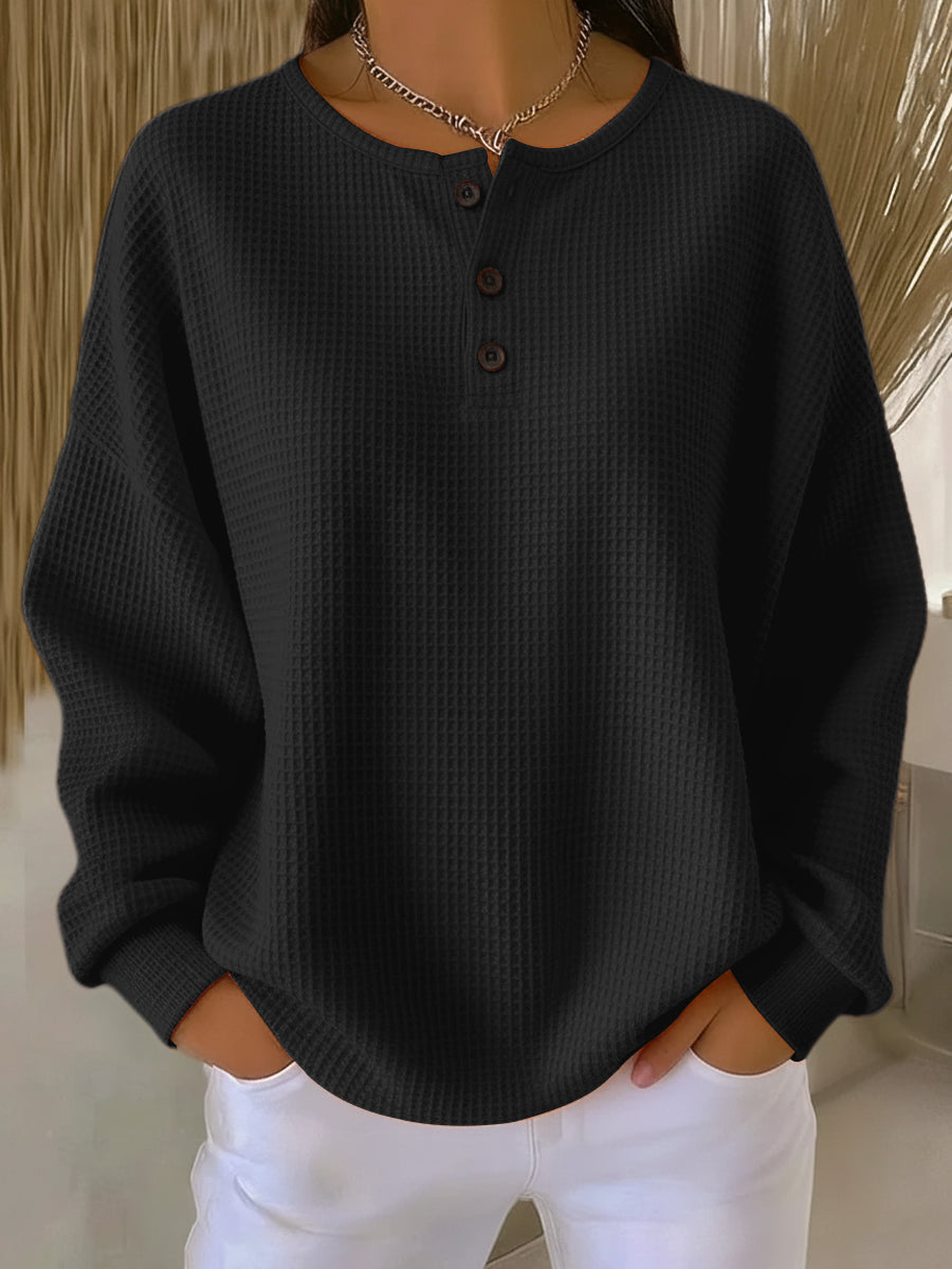 Mirabel™ | Comoda felpa Henley Waffle — 4