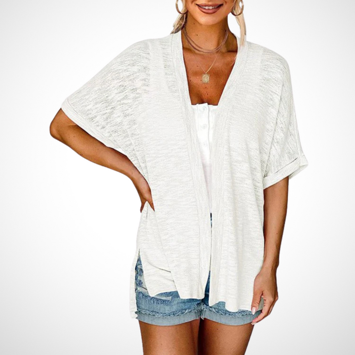 Ruth™ | Elegante cardigan fluido a maniche corte — 2