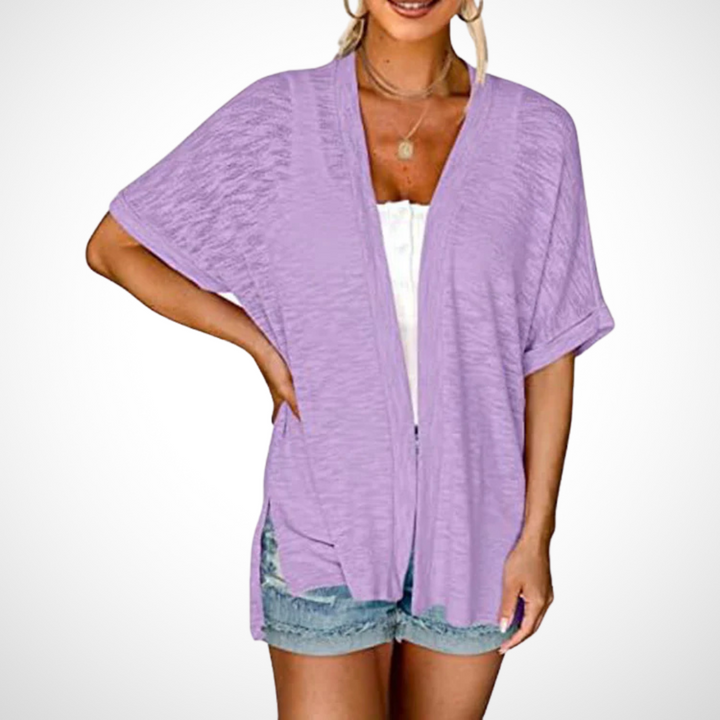 Ruth™ | Elegante cardigan fluido a maniche corte — 8
