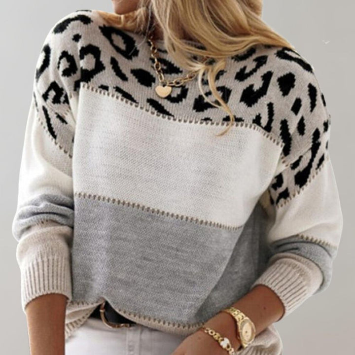 Diane | Maglione lavorato a maglia con accenti leopardati in cashmere — 5
