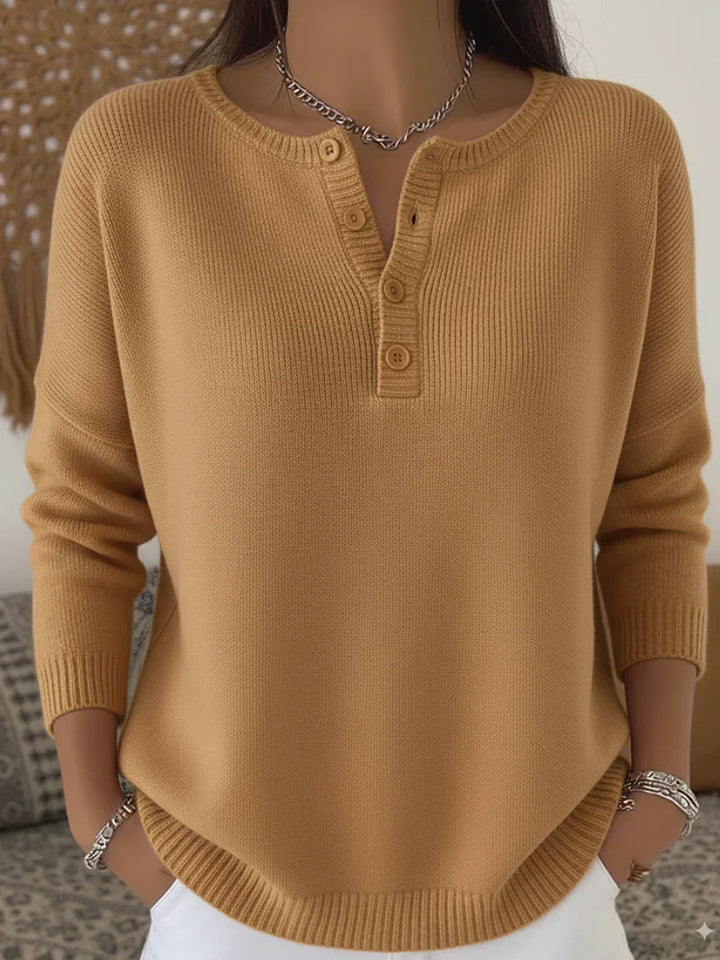 Helena™ | Maglione lavorato a maglia con bottoni Henley — 7