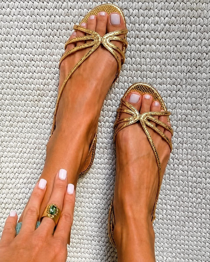 Ginevra | Elegant Summer Sandals in Gold