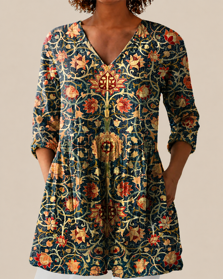 Liora | Blusa lunga con stampa decisa