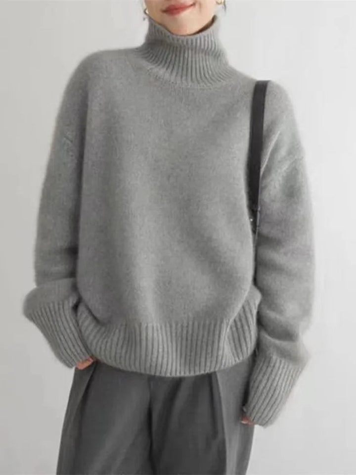 Amaya | Maglione di lusso in cashmere a collo alto risvoltato