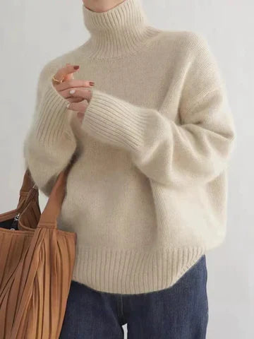 Amaya | Maglione di lusso in cashmere a collo alto risvoltato