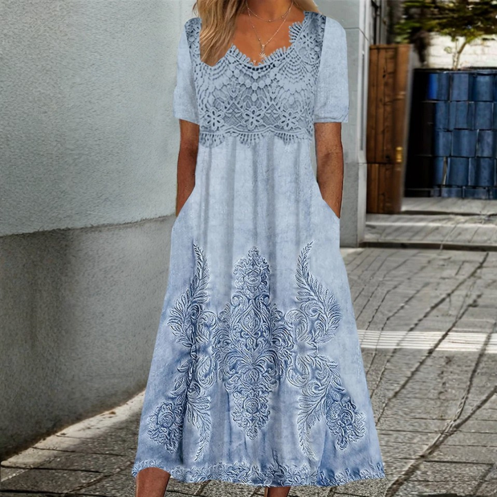 Indigo | Abito midi elegante a fiori