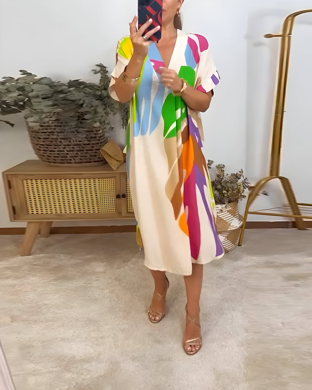 Rianna | Abito con stampa astratta